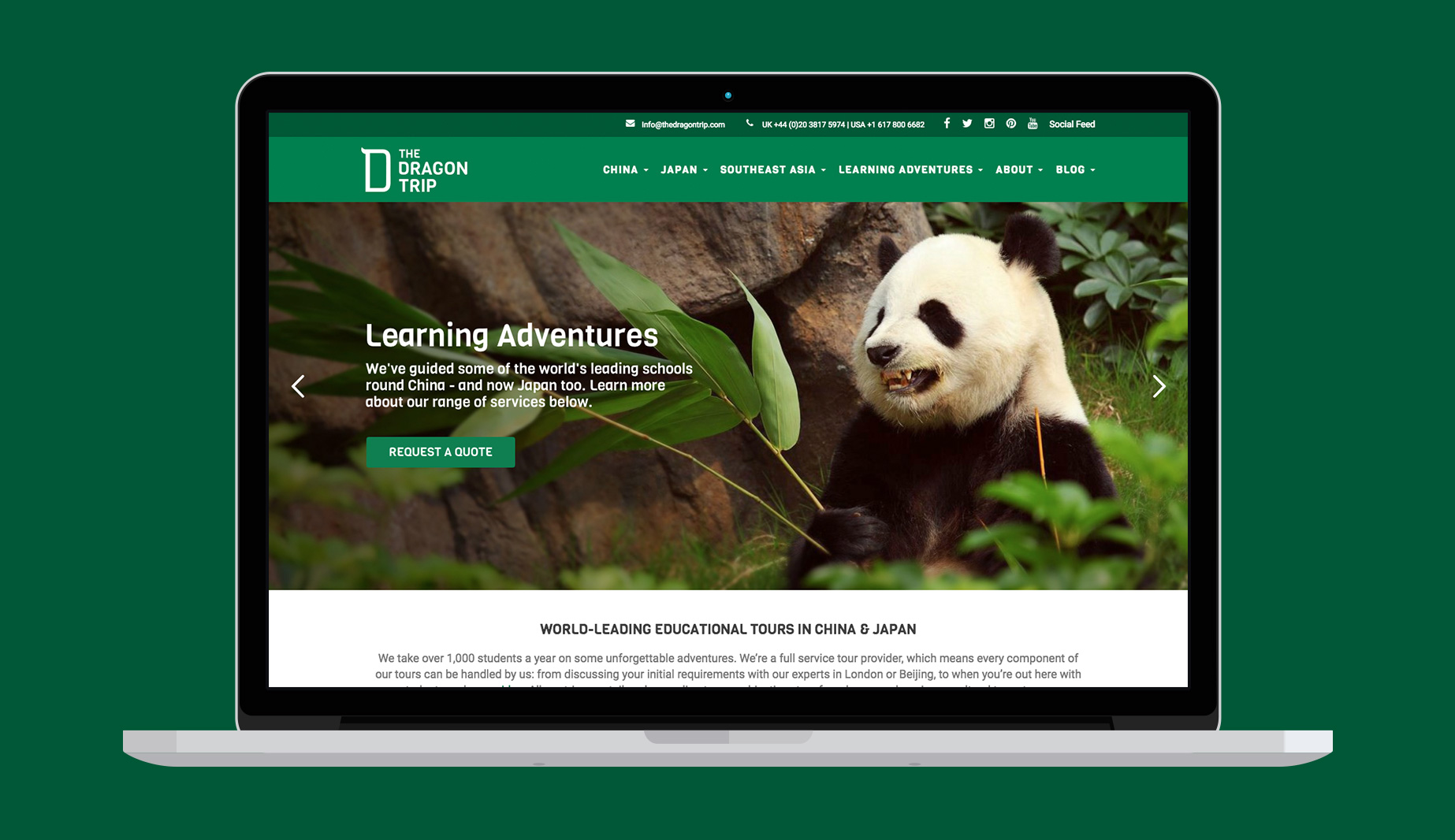 The Dragon Trip website design and build
