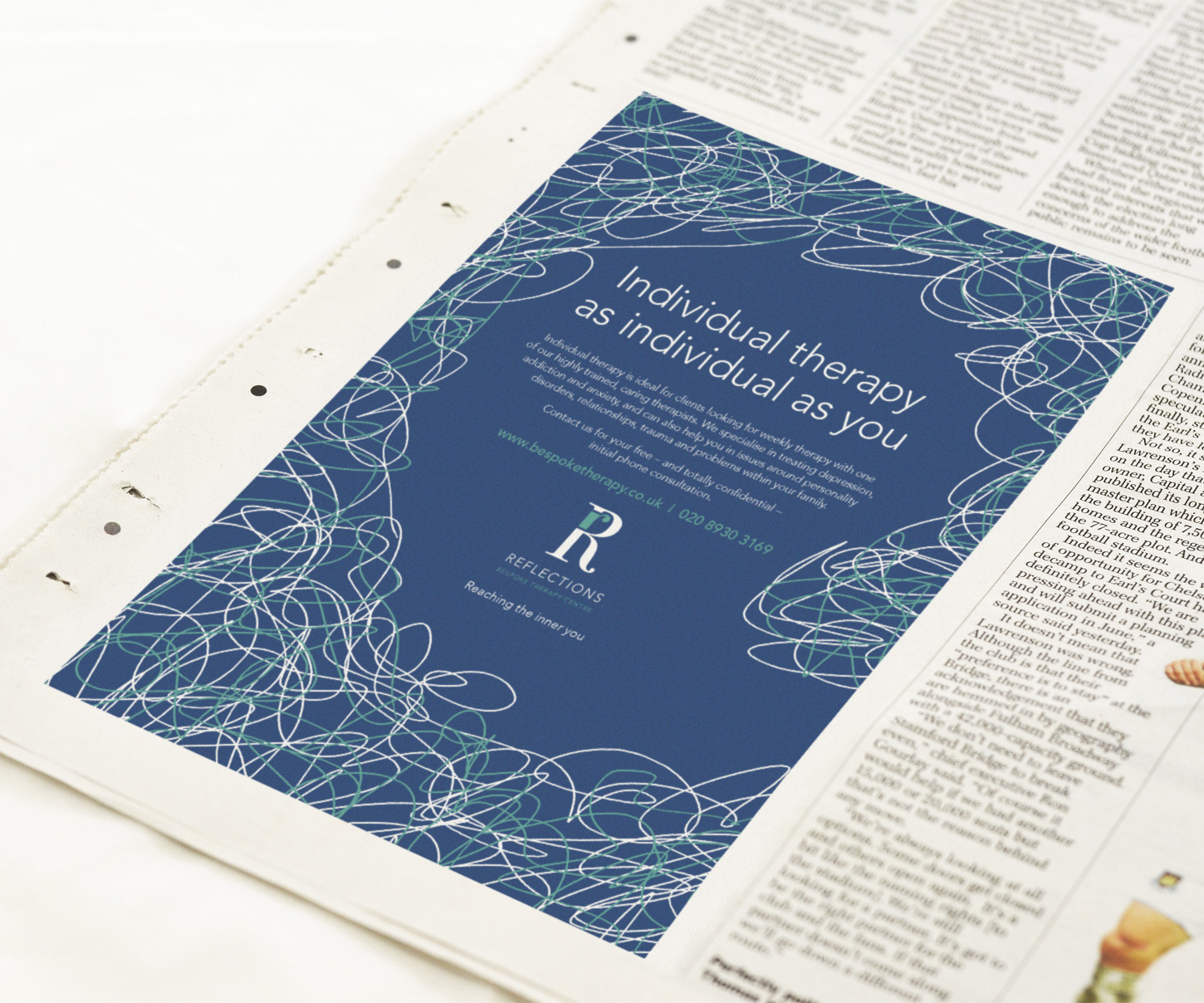 Reflections press advertising and design